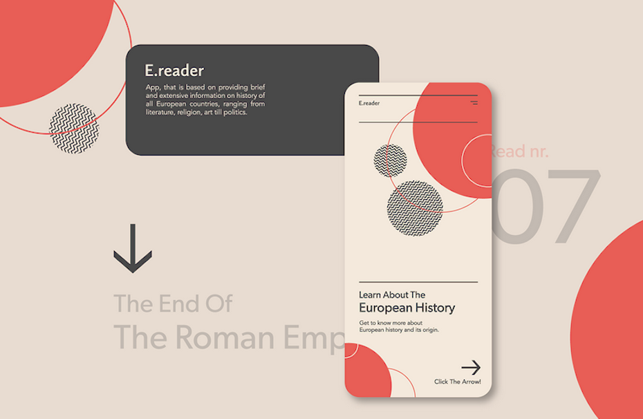 app design trend example of abstract and geometric art