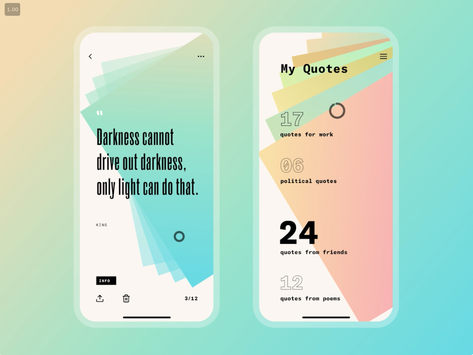 example of app design trend with angled design element 