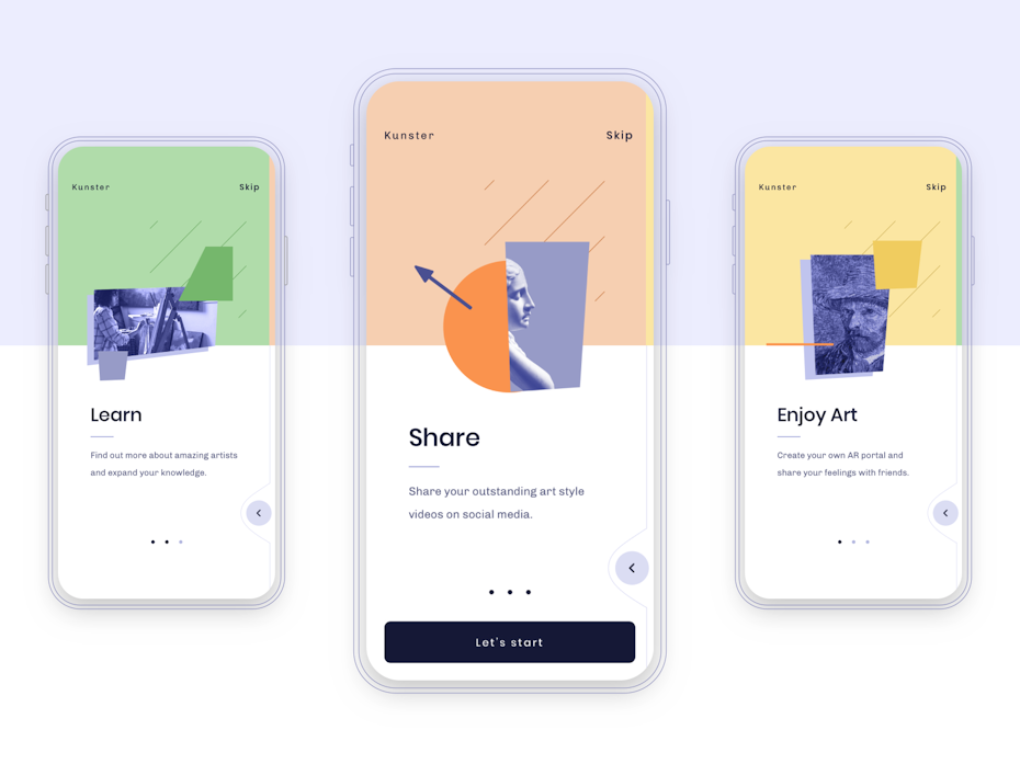 analogue app design trend example with collage look