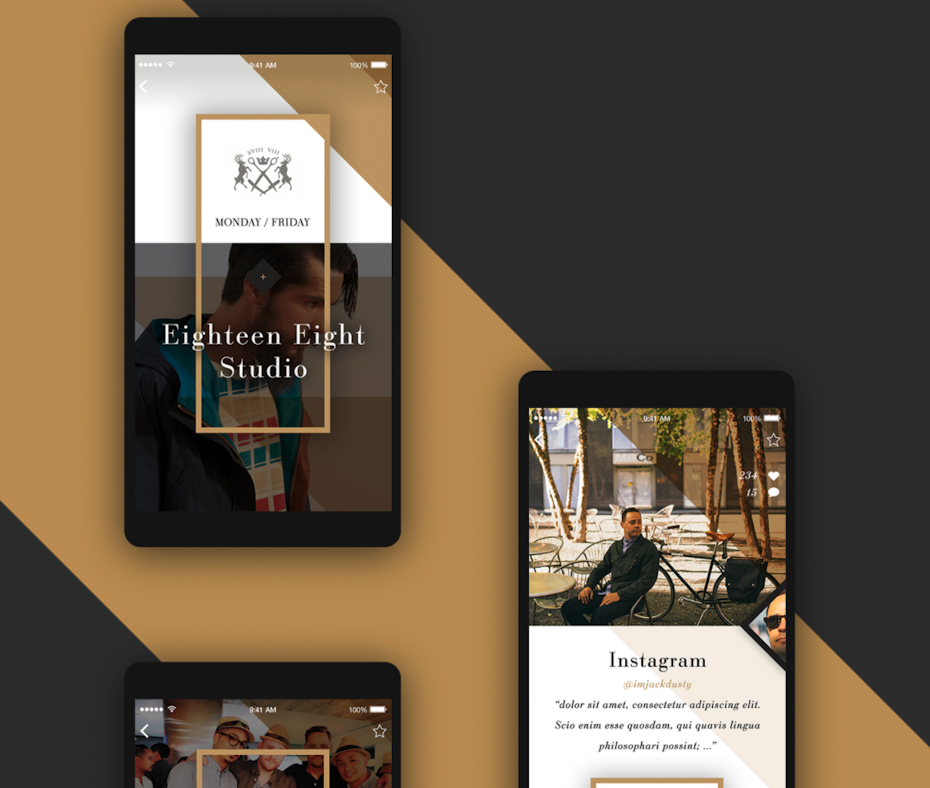 example of app design trend with angled design element