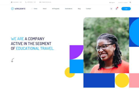 Web page design with abstract art elements