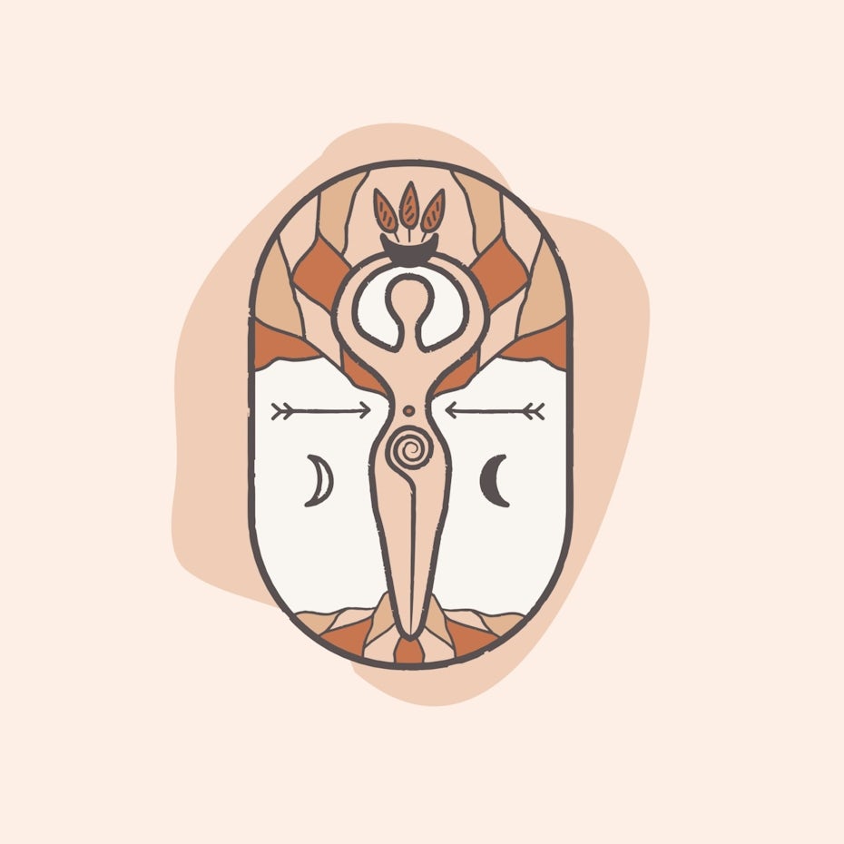 Diseño de logotipo con símbolo de diosa