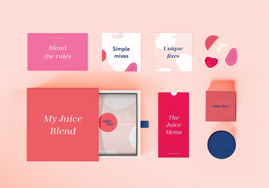 packaging and branding in shades of pink