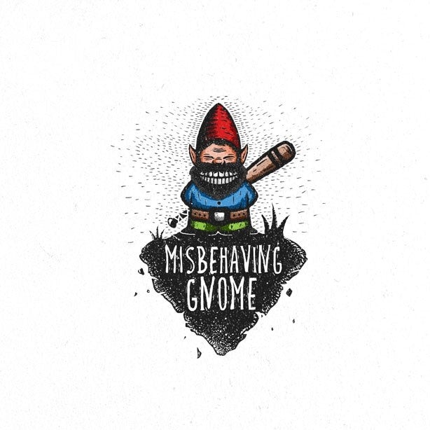 logo design trends example: mean looking gnome logo