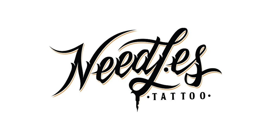 Cursive hand-lettered script logo design with sharp angles
