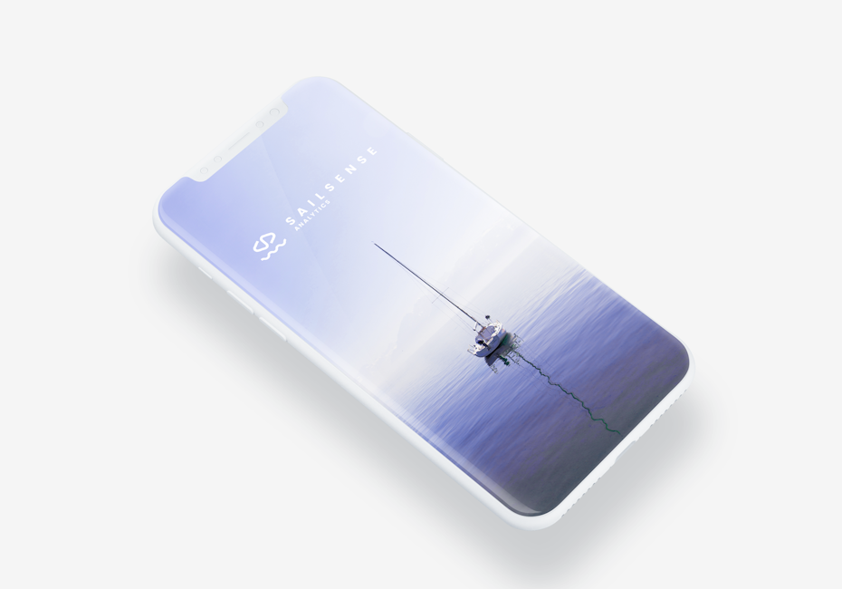 app design showing a sailboat in a wide, purple and white scene
