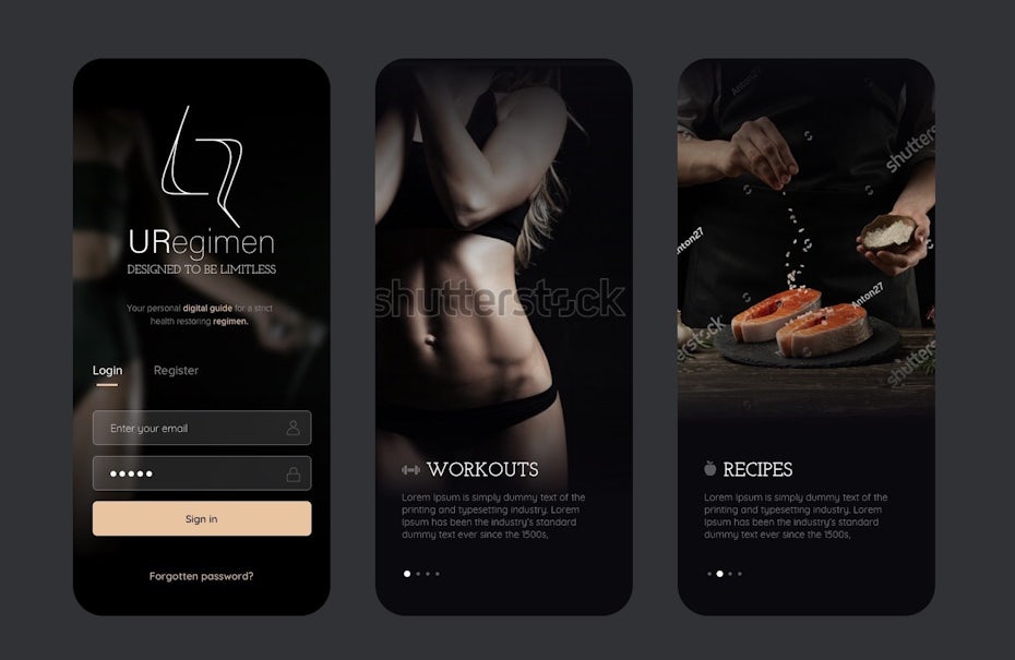 app design trend example of depth techniques