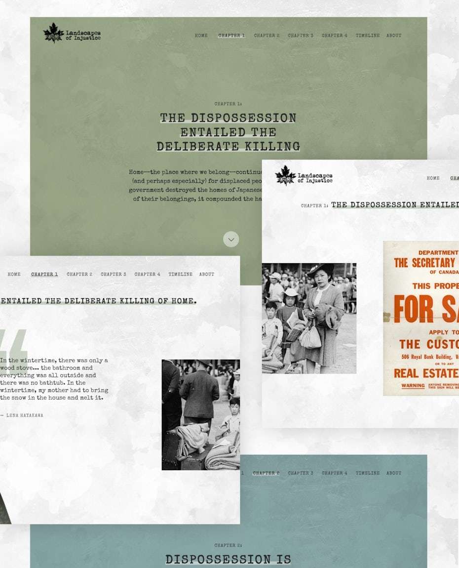 Historical web page design made to look like old pages