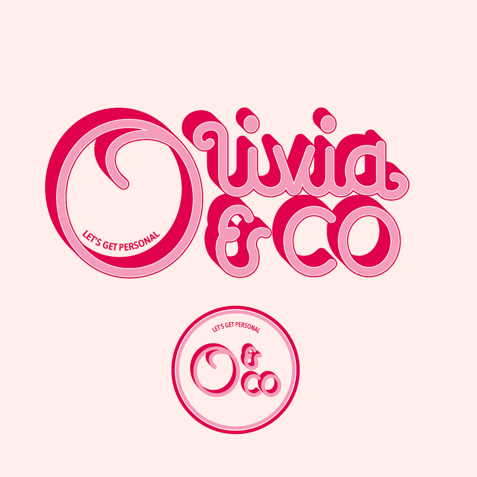 Hand-lettered wordmark logo design with solid shadows