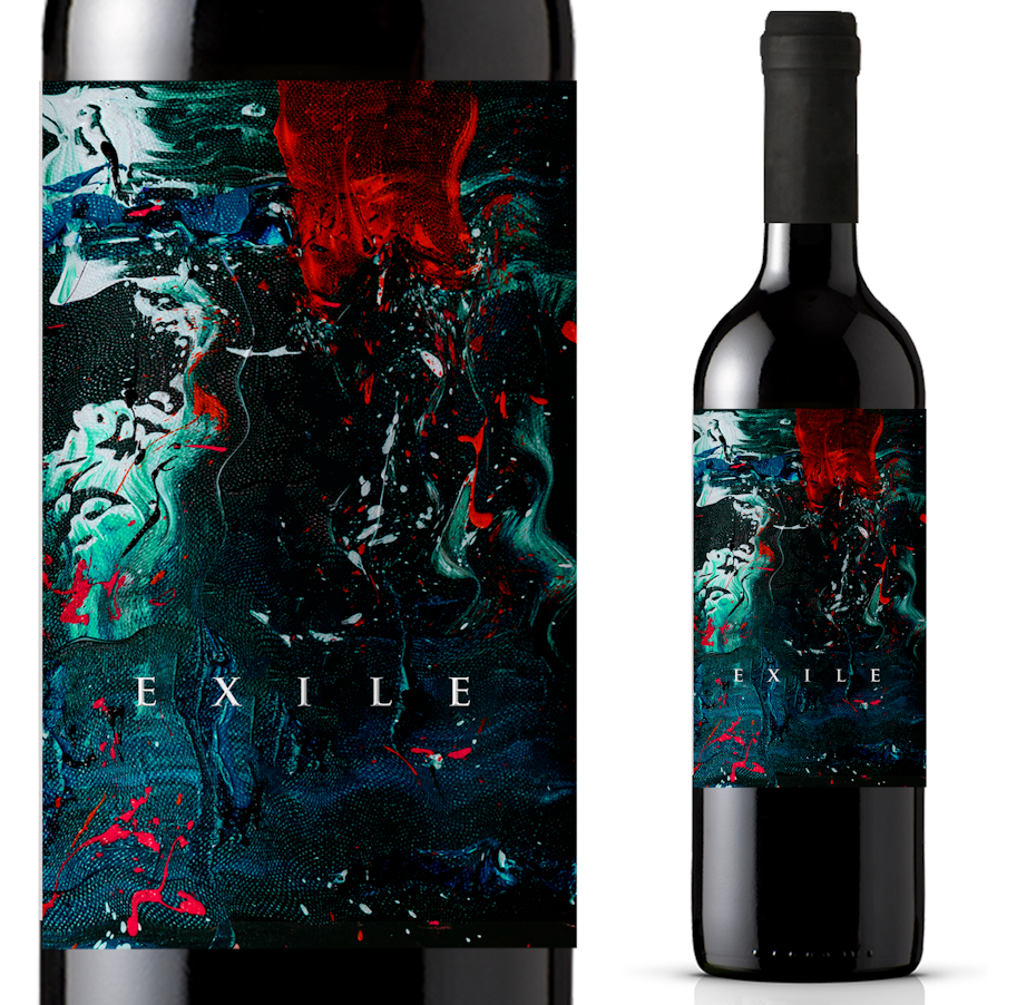 fine art packaging design trend: Realistic painting style wine label