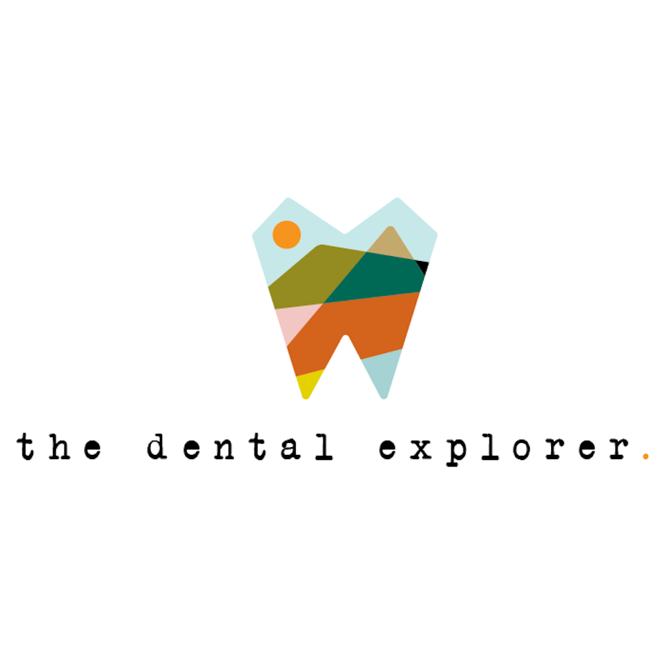 logo design trends example: Abstract stained glass style logo design for dentist brand