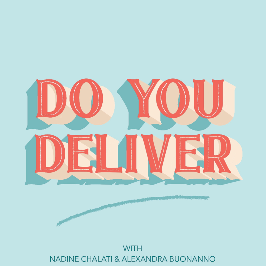 Hand-lettered podcast cover design