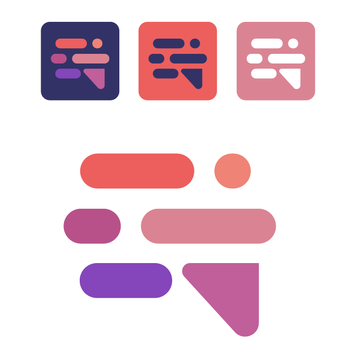 logo design trends example: analogous color scheme logo with red and purple
