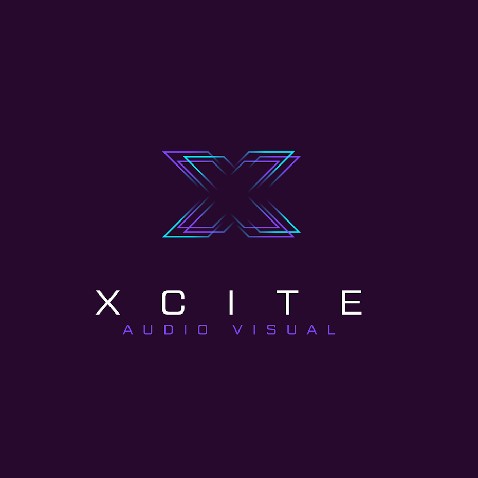 Glitch style vibrating logo design for audio brand