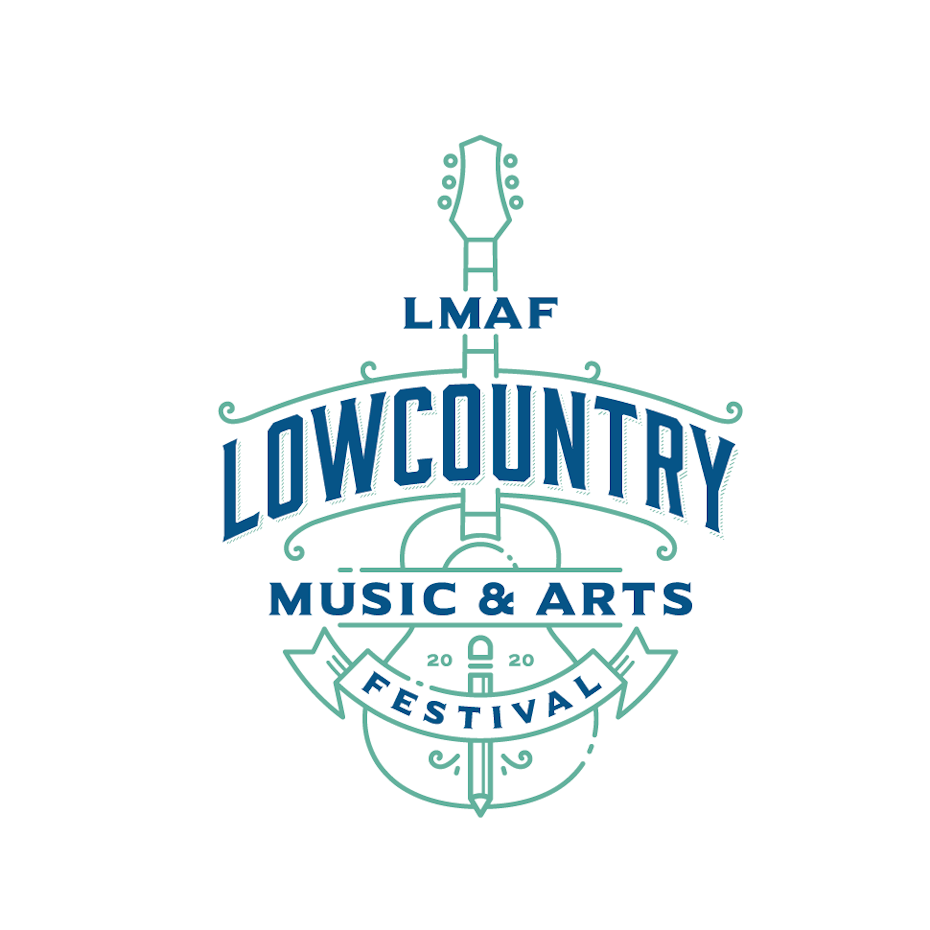 Symmetrical monoline logo design for music festival