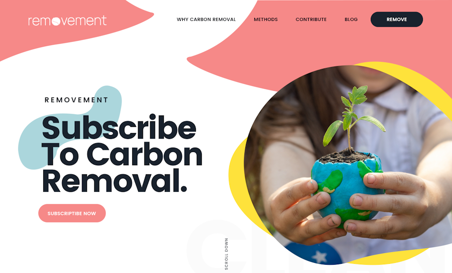 Design einer Webseite zur Kohlenstoffreduzierung