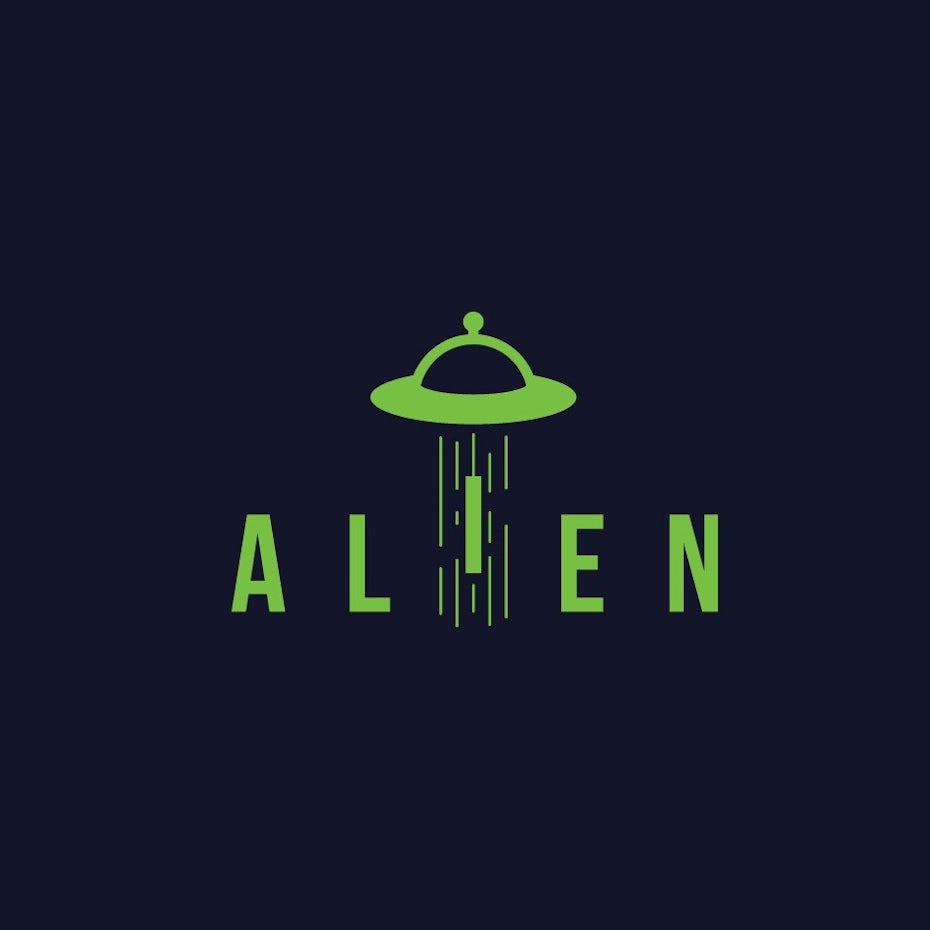 Alien abduction scifi concept logo wordmark design
