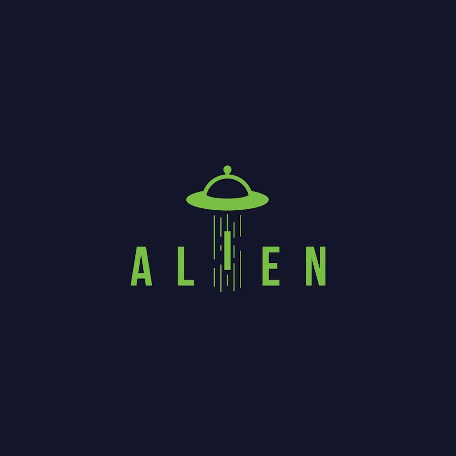 Alien abduction scifi concept logo wordmark design