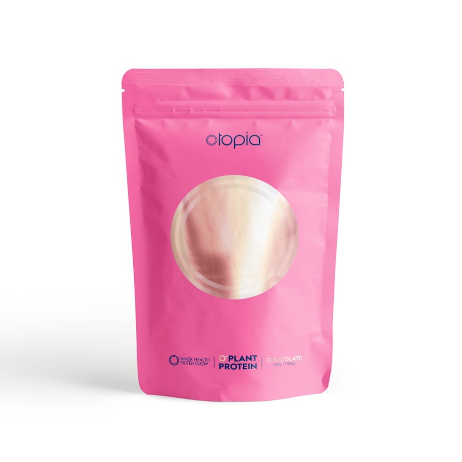geometry packaging design trend: pink pouch package