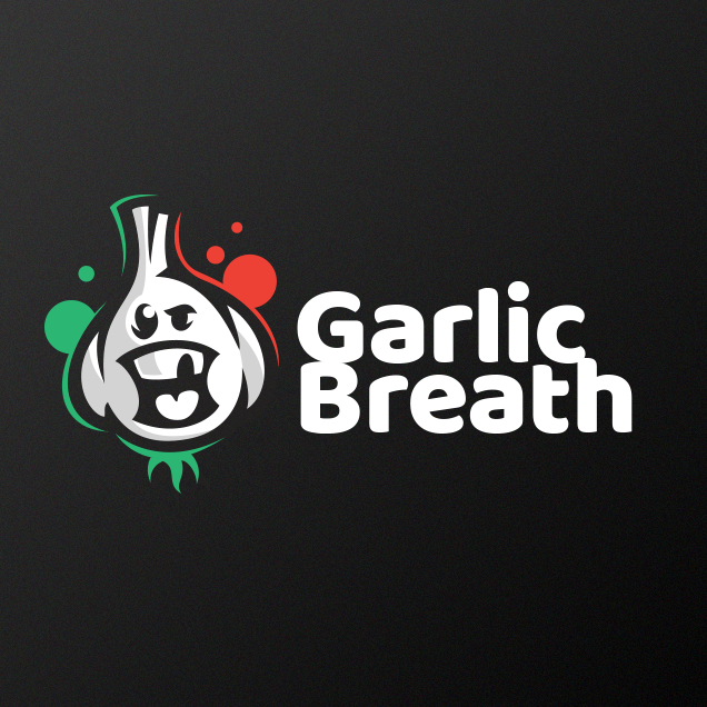 logo design trends example: Funny garlic character logo design illustration