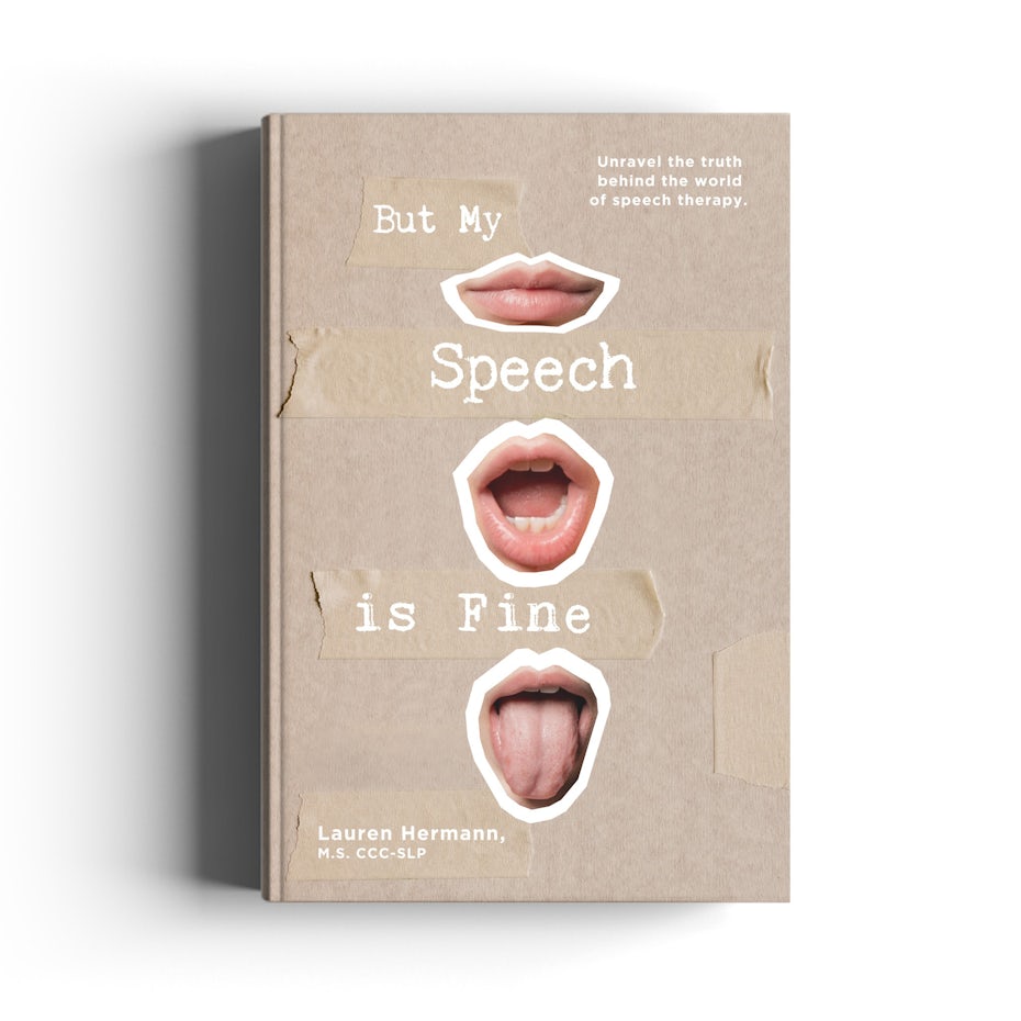 Paper cutout style book cover design with typewriter font