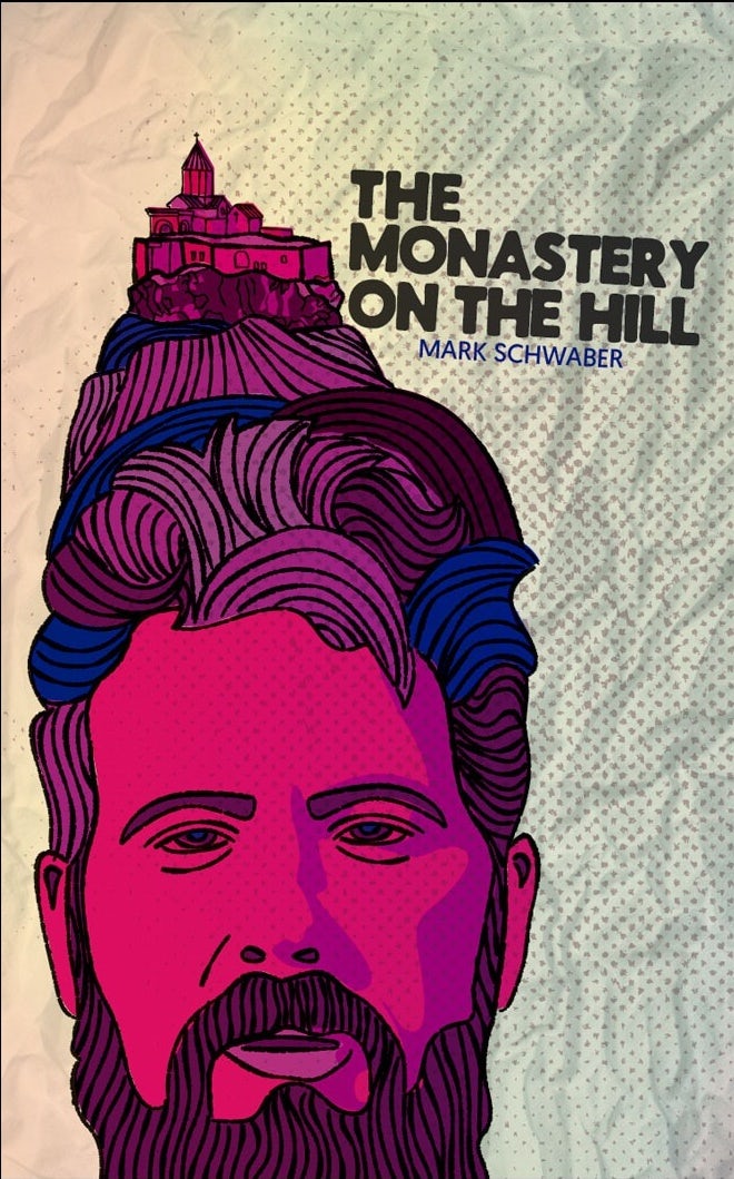 Illustration of a man’s head in pink with a castle on his head