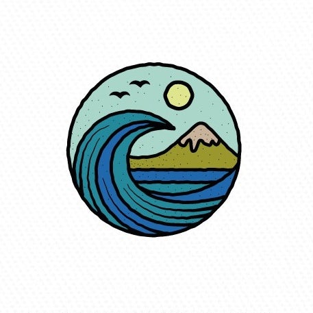 logo design trends example: Nature themed stained glass style logo design