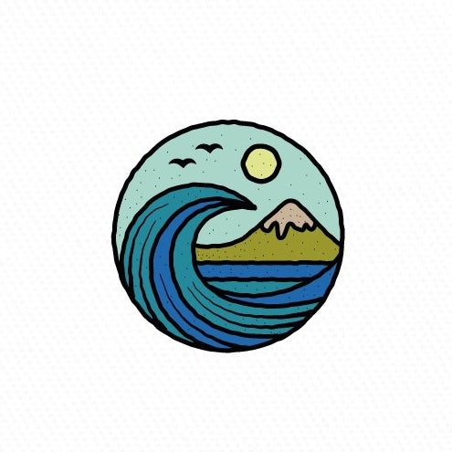 Nature themed stained glass style logo design