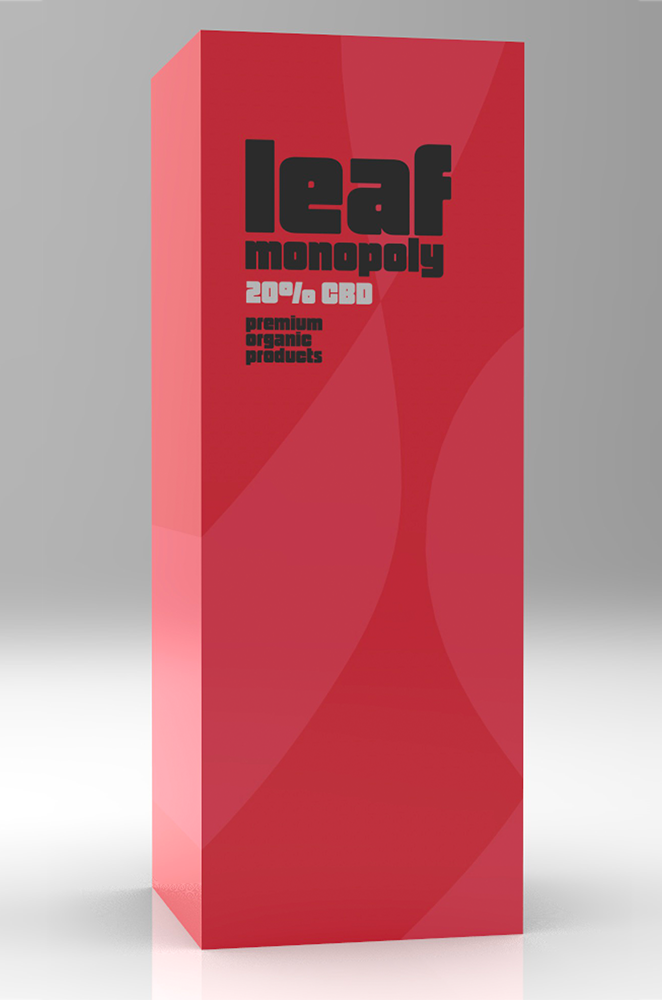 CBD packing design with large rounded block fonts