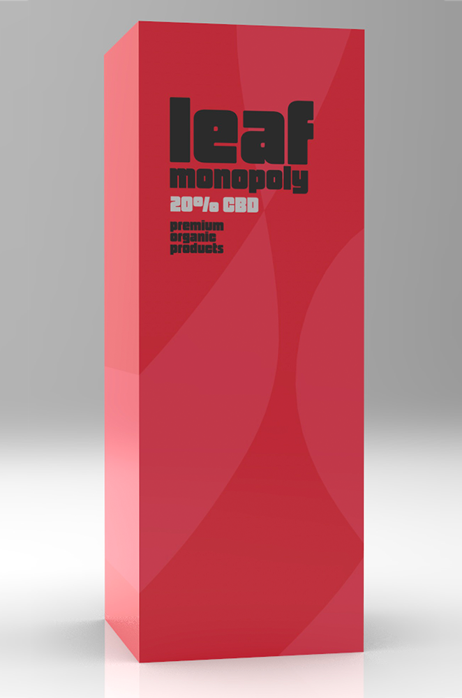 CBD packing design with large rounded block fonts