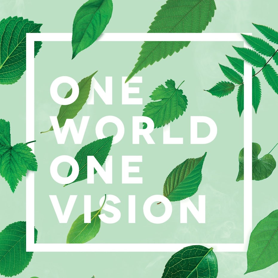 green poster design with leaves