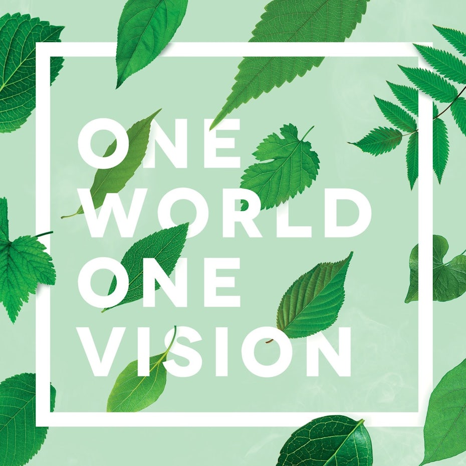 green poster design with leaves