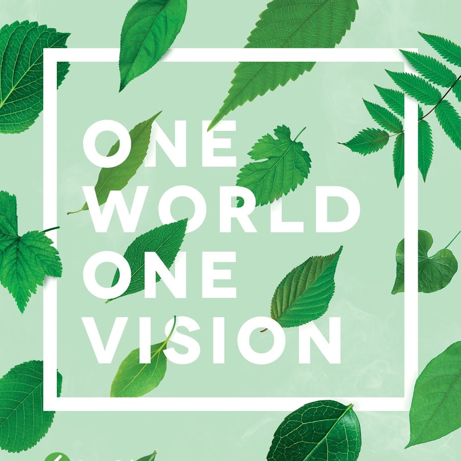 green poster design with leaves