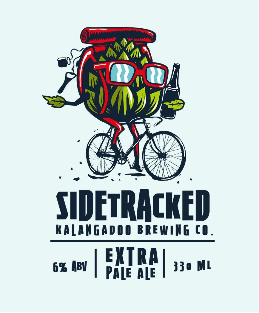 Hand-lettered beer label design with uneven typography