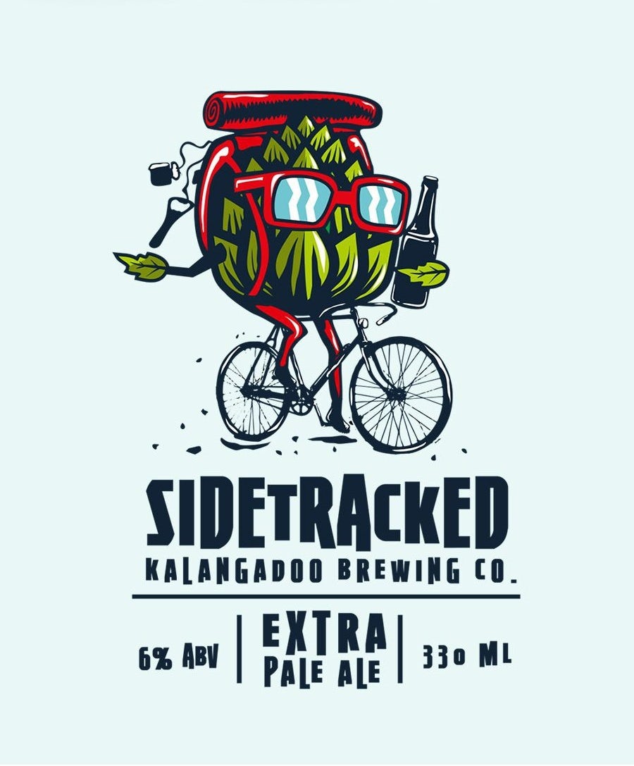 Hand-lettered beer label design with uneven typography