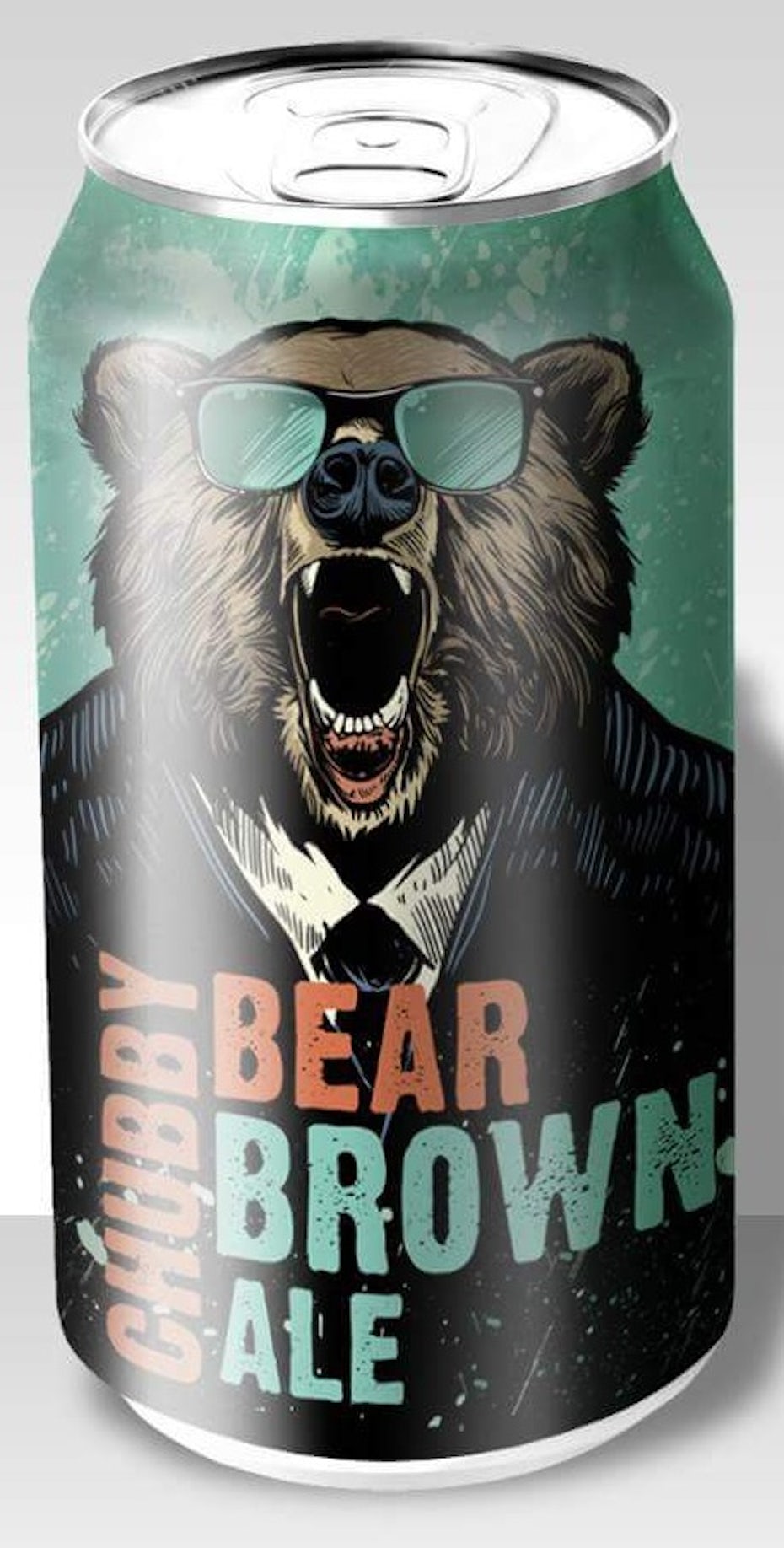 story-driven packaging design trend: beer can showing a bear with sunglasses