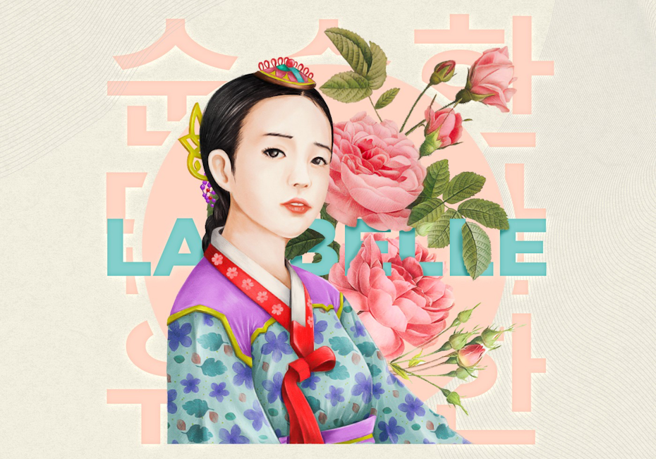 illustriertes Markendesign für koreanische Beauty-Marke