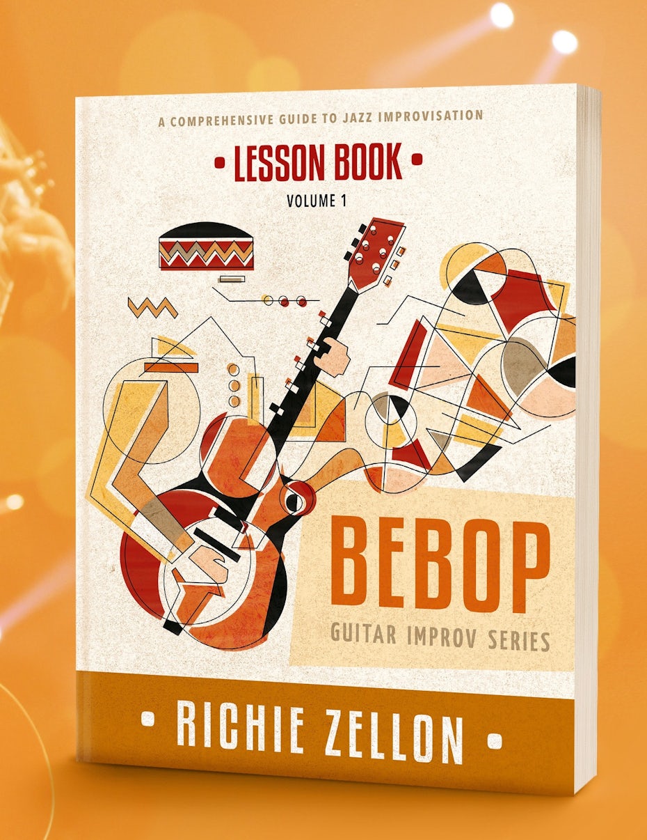 Abstract jazz style illustration for book cover