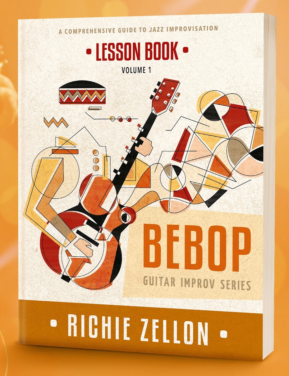 Abstract jazz style illustration for book cover