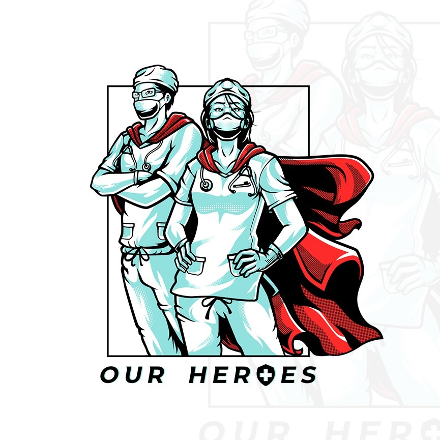 Superhero Character Illustration For Nurses And Doctors