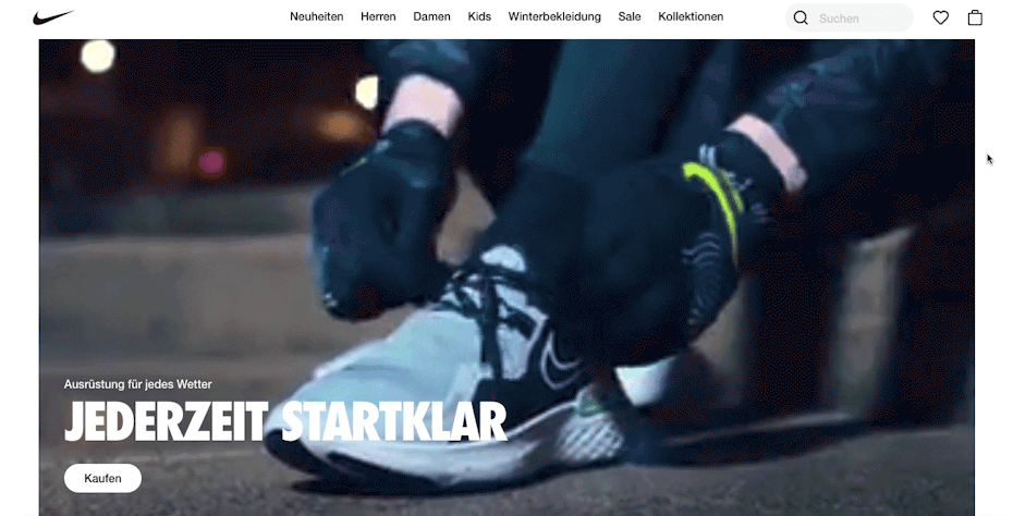 Vidéo pour la page d'accueil Nike montrant des joggers