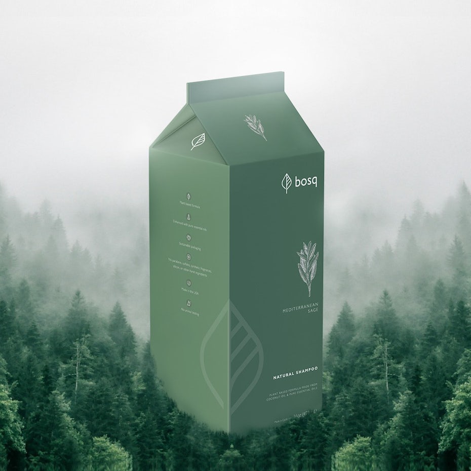 Green carton design for soap company
