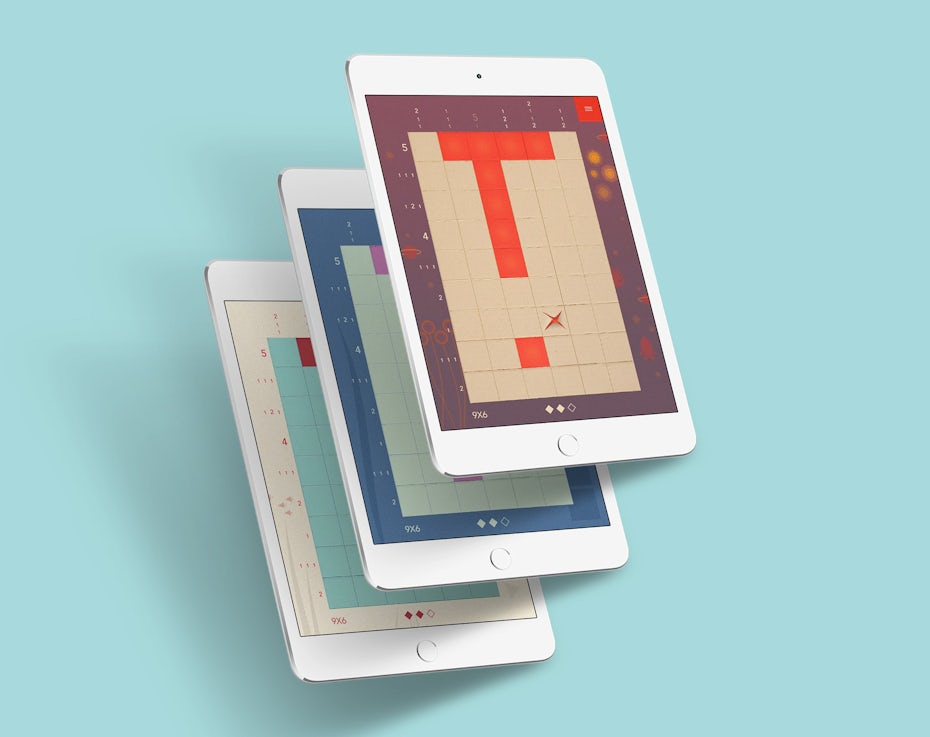 app design trend beispiel: app-design für spiel im papier-stil