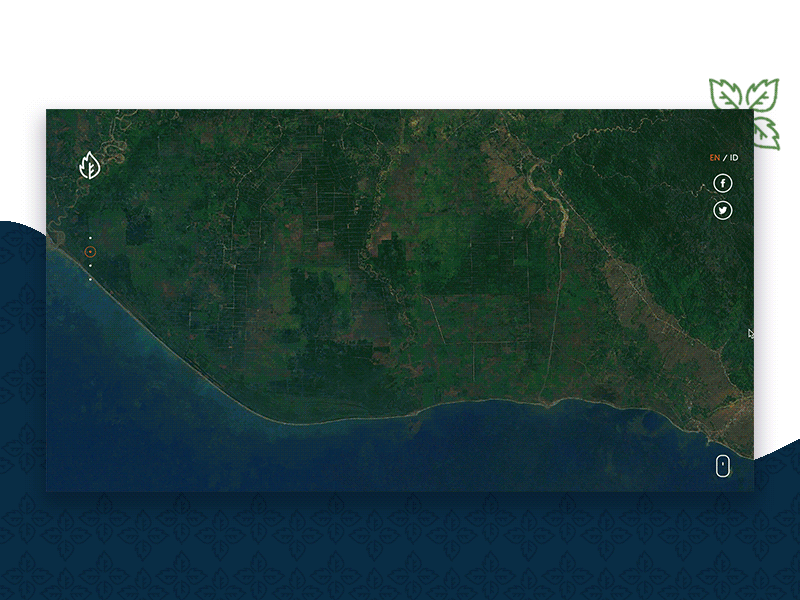 Web based visualization showing land loss overtime