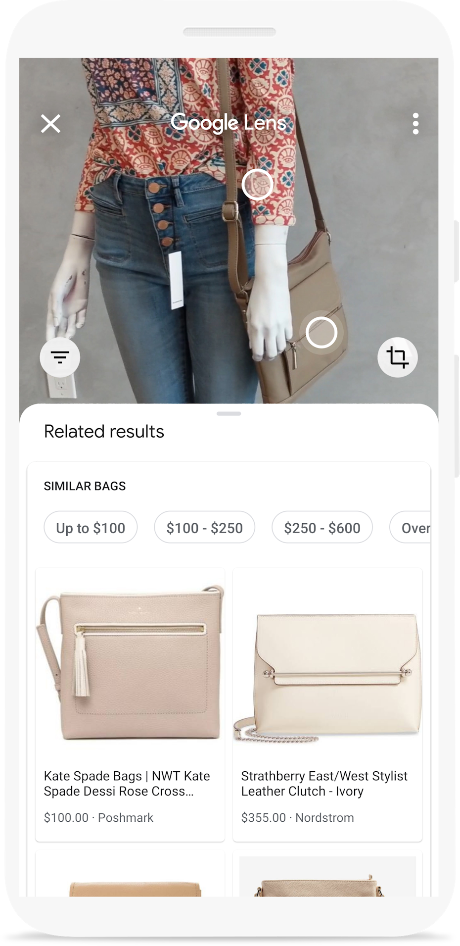 Google Lens promotional image on find products