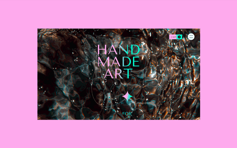 2021 ecommerce design trend example of vaporwave