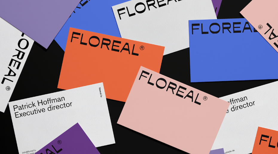 different colored business cards