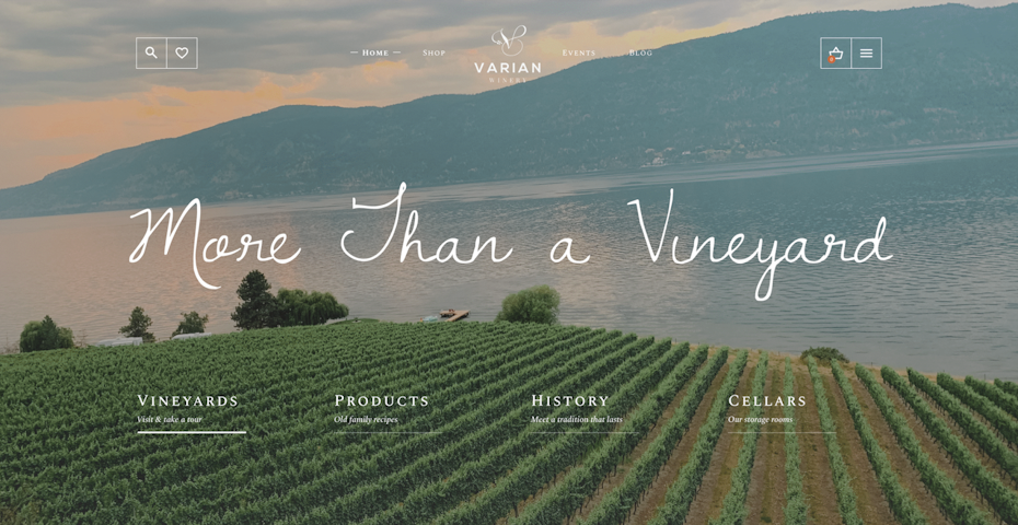 Winery company UX website design