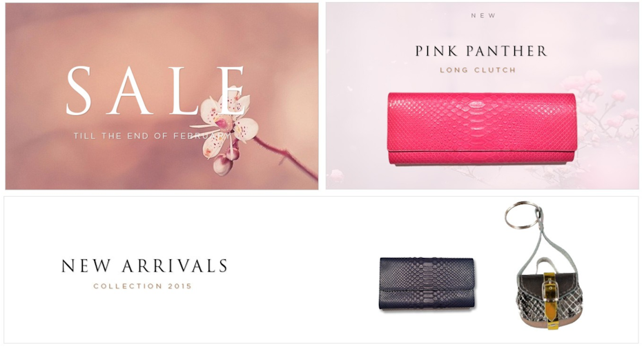 Design de site e-commerce moderne pour un site de sacs à main