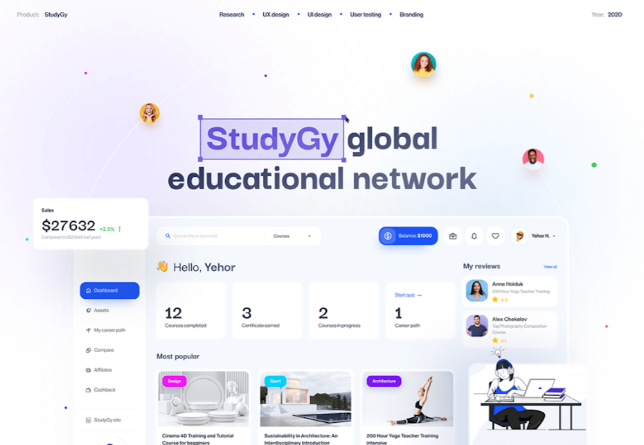 UX design for individual learning education website